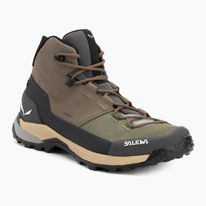 Salewa men's trekking boots Puez Leather Mid Ptx bungee cord / onyx