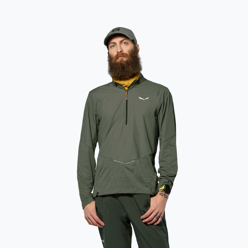 Men's longsleeve Salewa Pedroc Dry Wind Half Zip Tee faded green