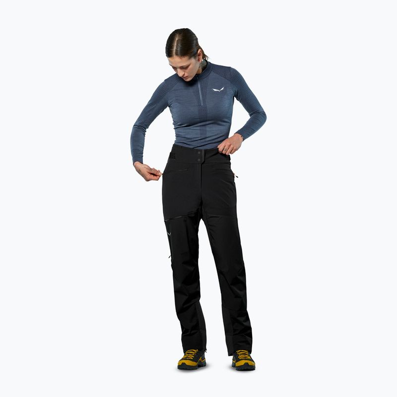 Women's trekking trousers Salewa Ortles Duratretch/Stormwall black out 2