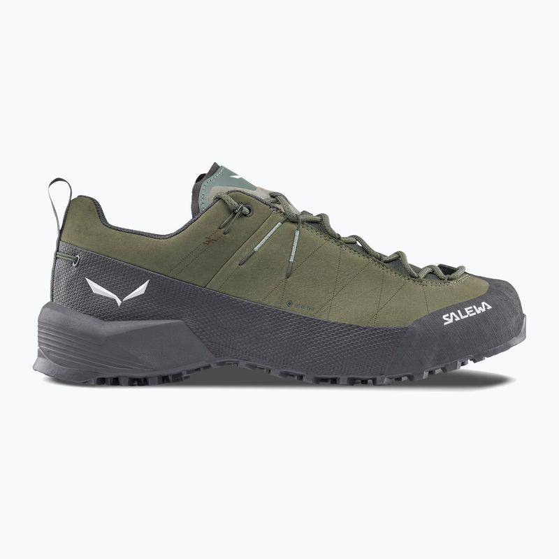 Men's approach shoes Salewa Wildfire Leather 2 GTX faded green/black 9