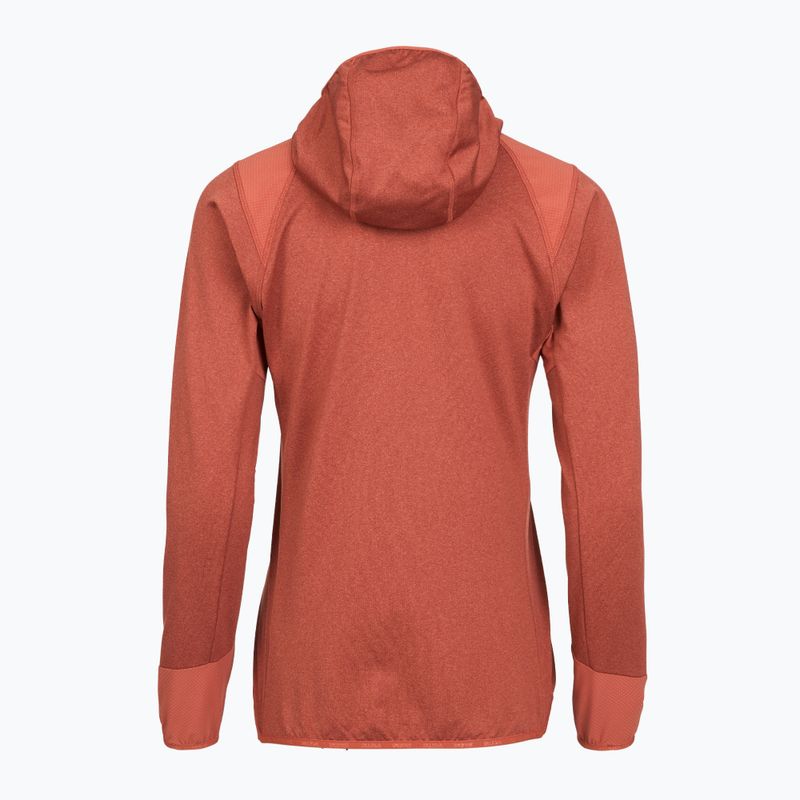 Women's trekking sweatshirt Salewa Agner Hybrid PL/DST FZ Hoody etruscan red melange 2