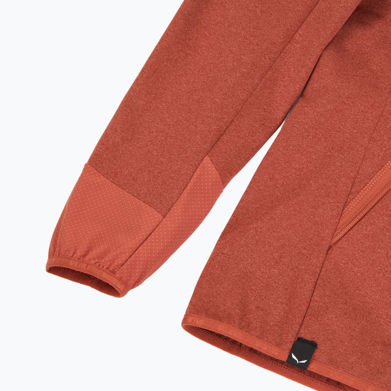 Women's trekking sweatshirt Salewa Agner Hybrid PL/DST FZ Hoody etruscan red melange 4