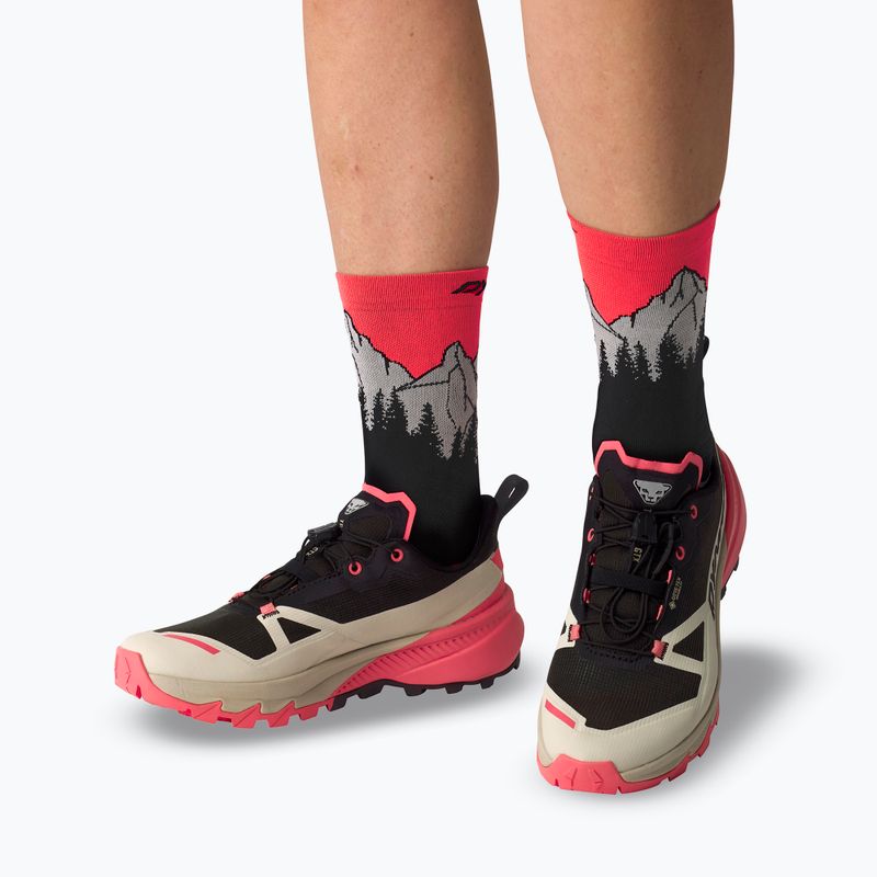 Ski socks DYNAFIT Traverse Crew black out ultra coral/6a10 2