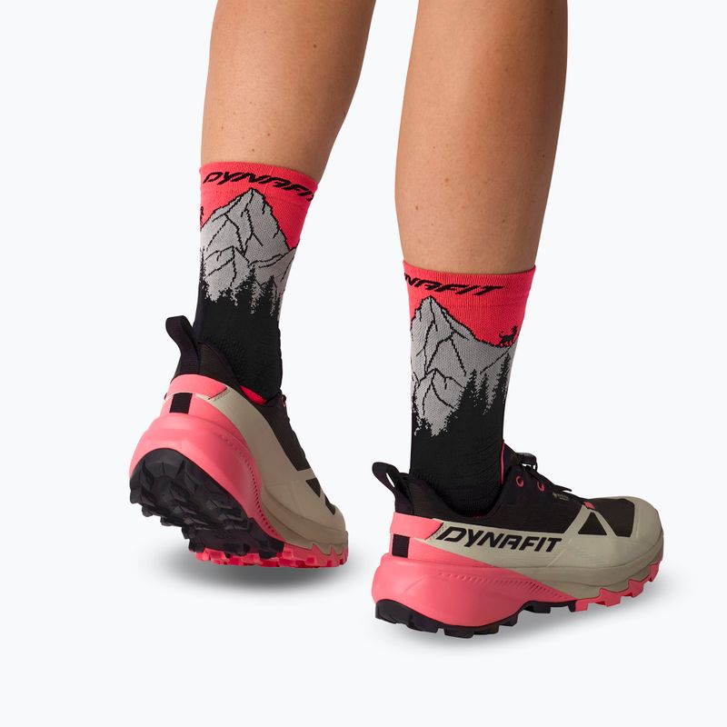 Socks DYNAFIT Traverse Crew black out ultra coral/6a10 3