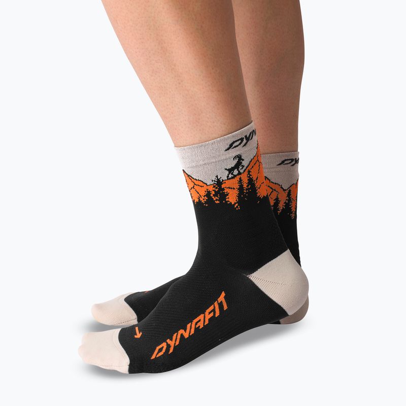 Ski socks DYNAFIT Traverse Mid black out ultra orange/4220 2