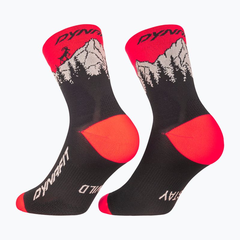 Ski socks DYNAFIT Traverse Mid black out ultra coral/6a10