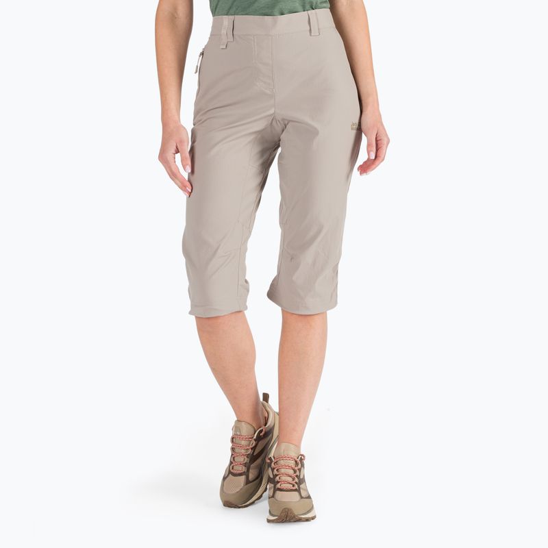 Jack Wolfskin women's Activate Light 3/4 softshell shorts beige 1503721_5041