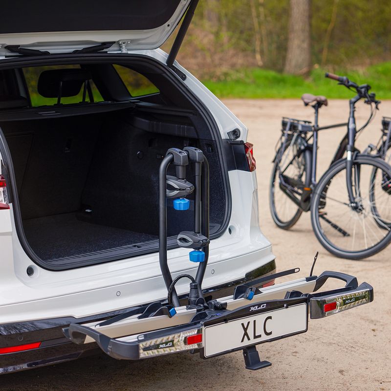 XLC Azura Xtra LED 2Bikes hitch rack silver/black 15