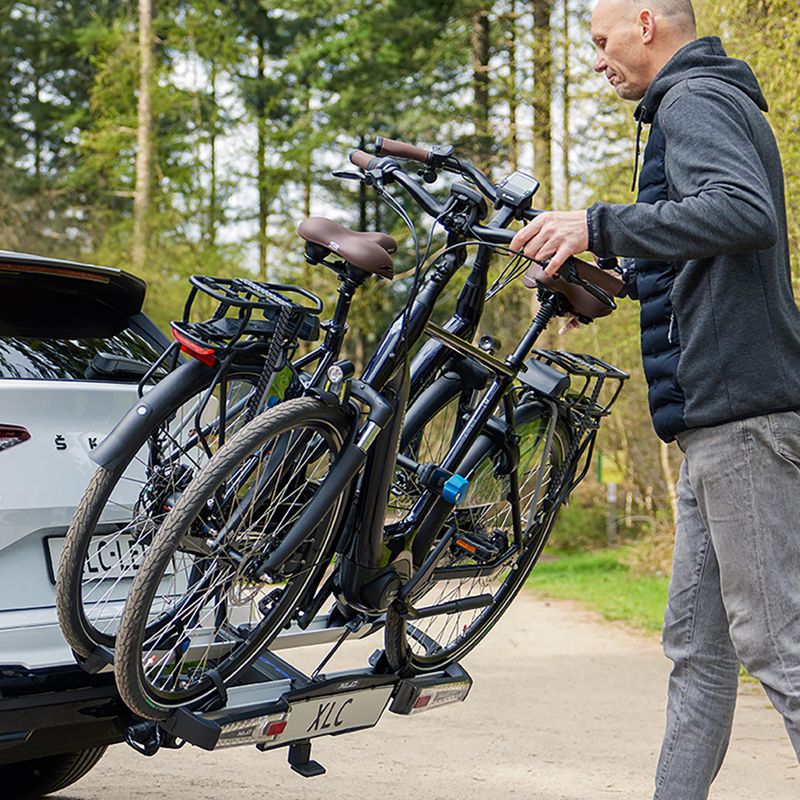XLC Azura Xtra LED 2Bikes hitch rack silver/black 17