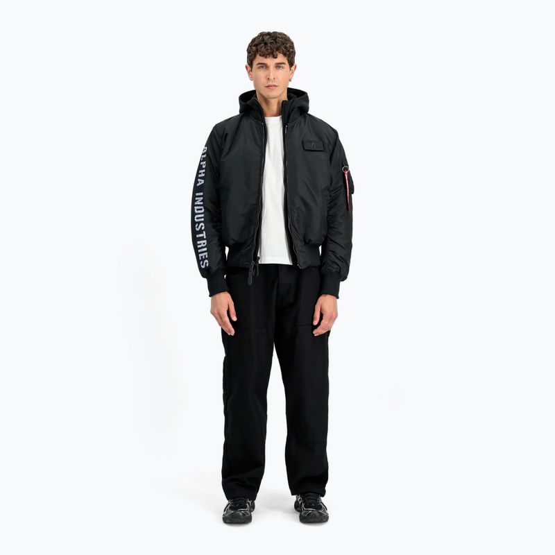Men's Alpha Industries MA-1 D-Tec Sleeve Embroidery Bomber black/reflective jacket 2