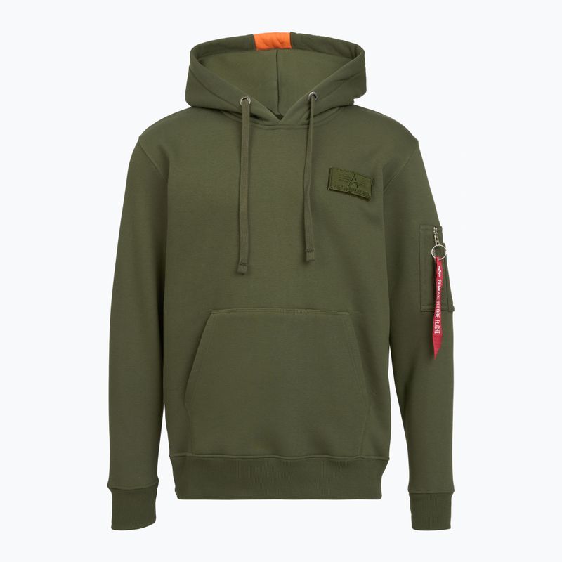 Men's Alpha Industries Red Stripe Hoodie dark green