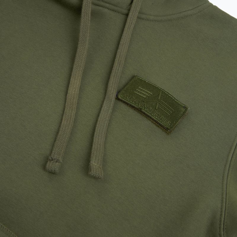Men's Alpha Industries Red Stripe Hoodie dark green 3