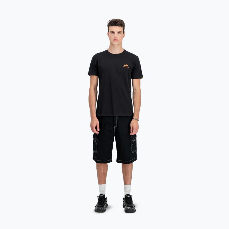 Men's Alpha Industries Basic Small Logo T-shirt black/neon orange 2