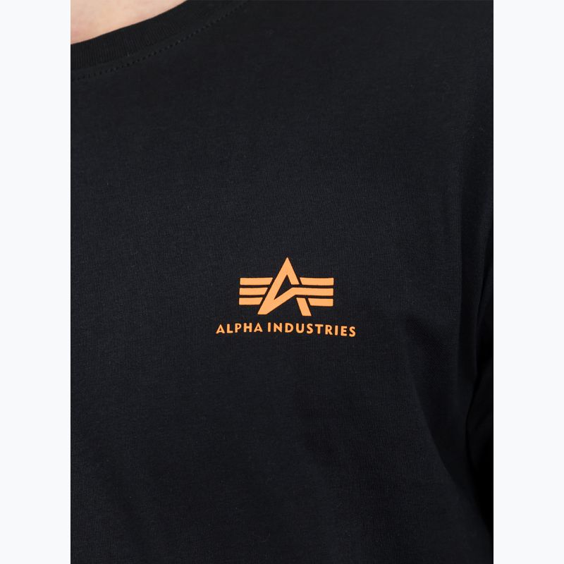 Men's Alpha Industries Basic Small Logo T-shirt black/neon orange 4