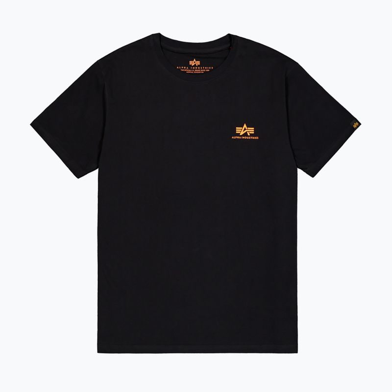 Men's Alpha Industries Basic Small Logo T-shirt black/neon orange 5