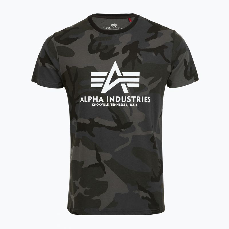 Men's Alpha Industries Basic Camo black camo polo shirt