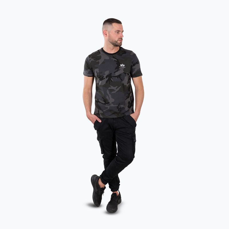 Men's Alpha Industries Basic Small Logo Camo Black T-Shirt 2