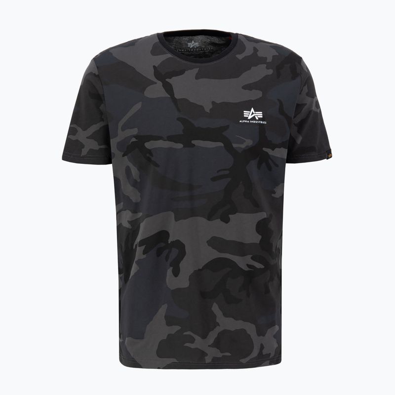 Men's Alpha Industries Basic Small Logo Camo Black T-Shirt 4