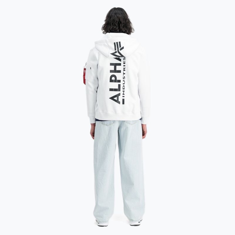 Alpha Industries men's sweatshirt Back Print Zip white 3