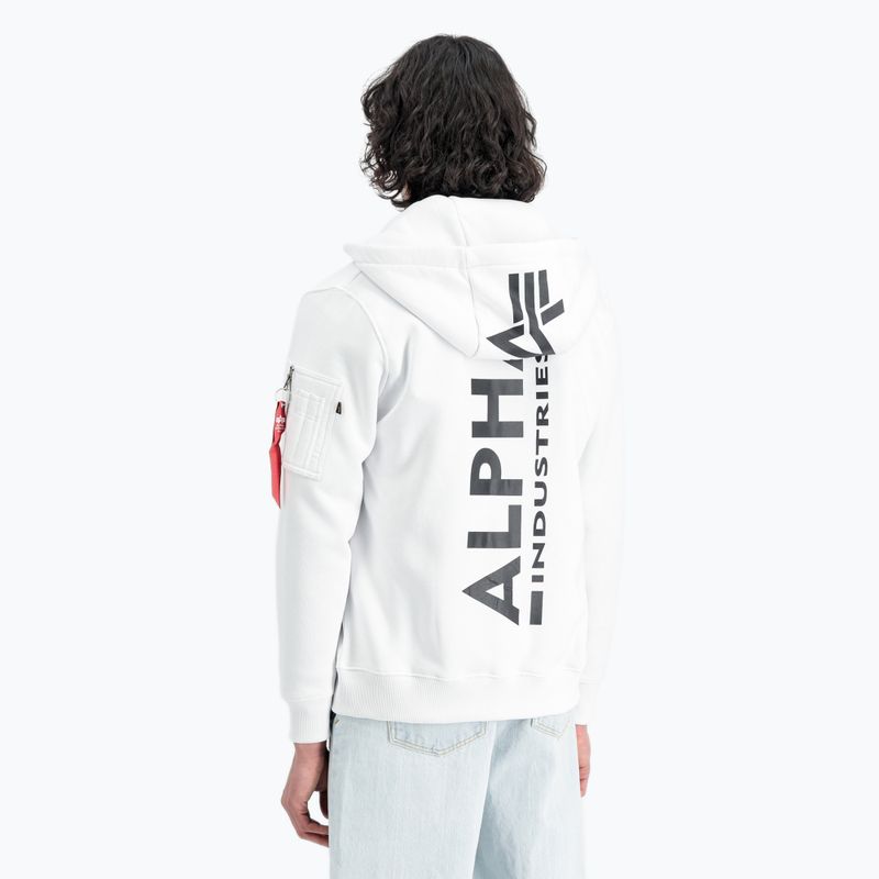 Alpha Industries men's sweatshirt Back Print Zip white 5