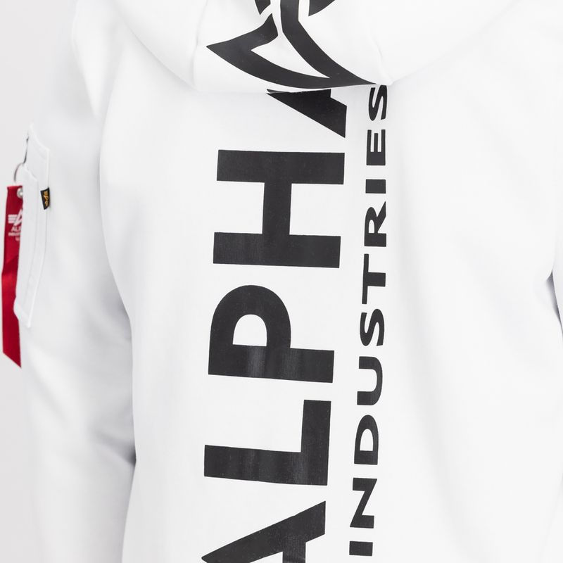 Alpha Industries men's sweatshirt Back Print Zip white 7