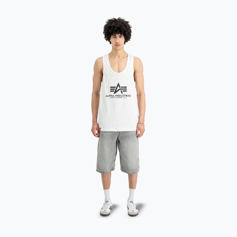 Men's Alpha Industries Basic Tank Body Building T-shirt white 2