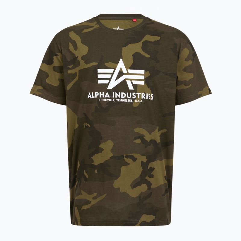 Men's Alpha Industries Basic Camo olive camo polo shirt 3