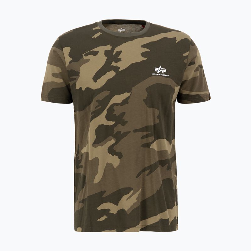Men's Alpha Industries Basic Small Logo Camo olive t-shirt 4
