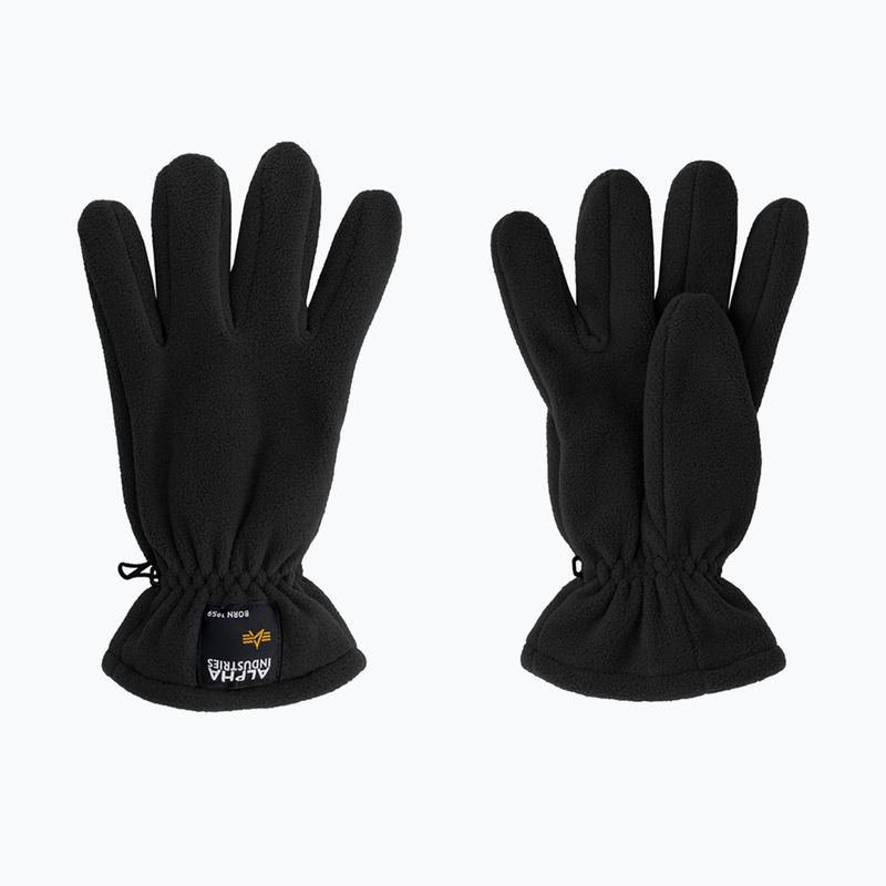 Alpha Industries Label Fleece gloves black