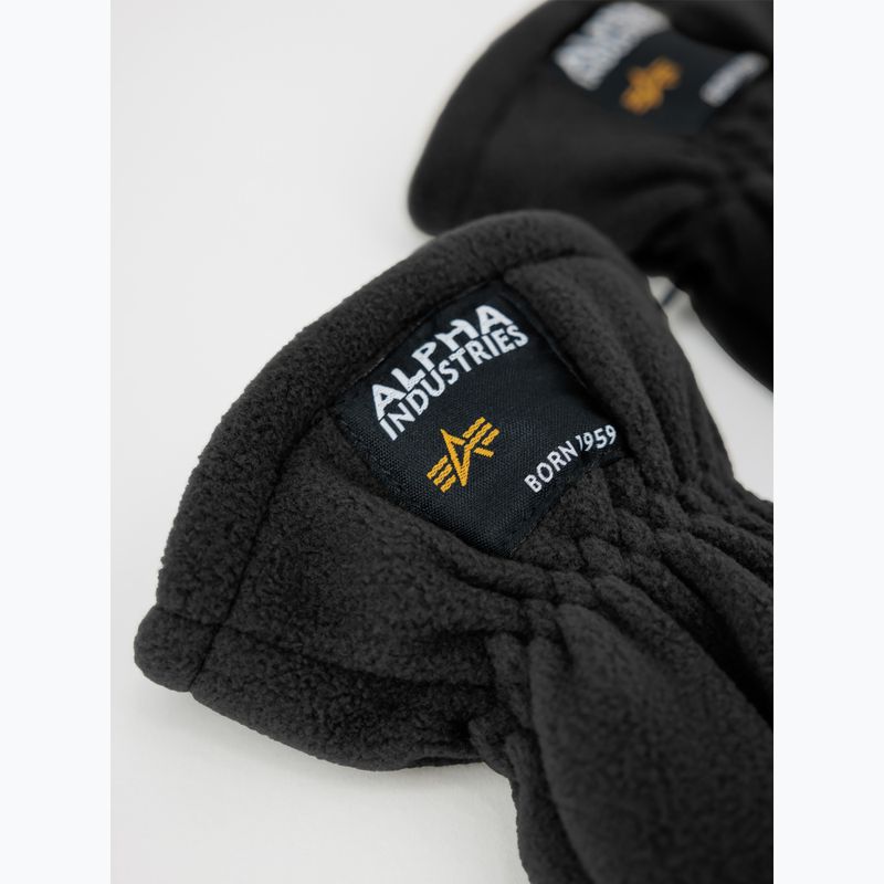 Alpha Industries Label Fleece gloves black 2