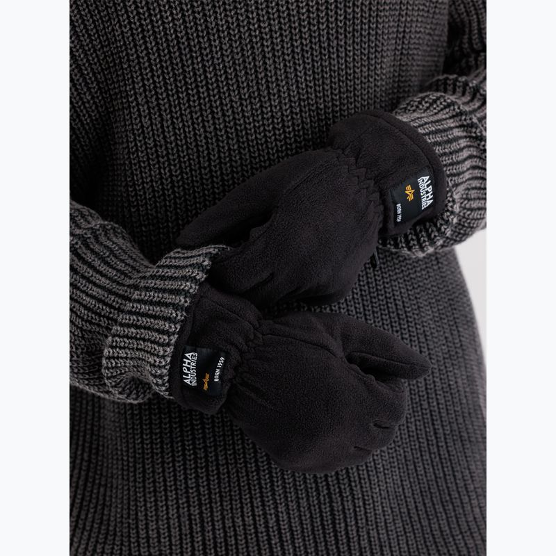 Alpha Industries Label Fleece gloves black 4