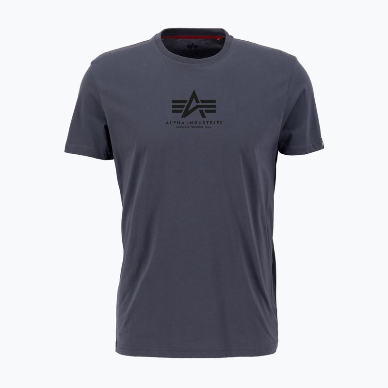 Alpha Industries men's Basic Mid Logo greyblack/black T-shirt 4