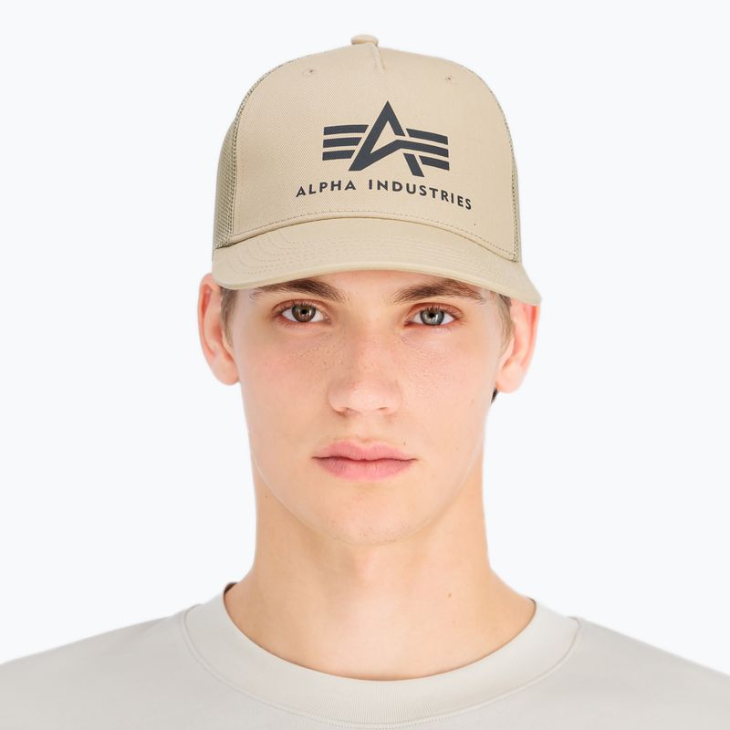 Men's Alpha Industries Basic Trucker sand baseball cap 3