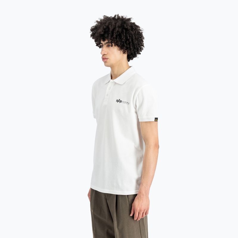 Men's Alpha Industries Basic Polo Small Logo T-shirt white 3