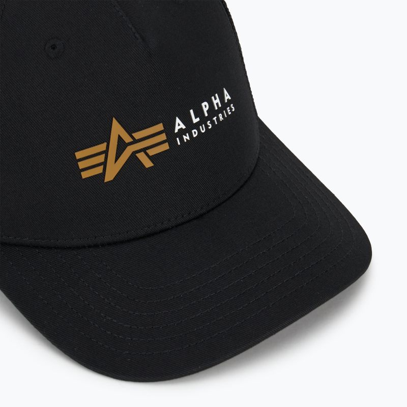 Men's Alpha Industries Label Trucker baseball cap black 3