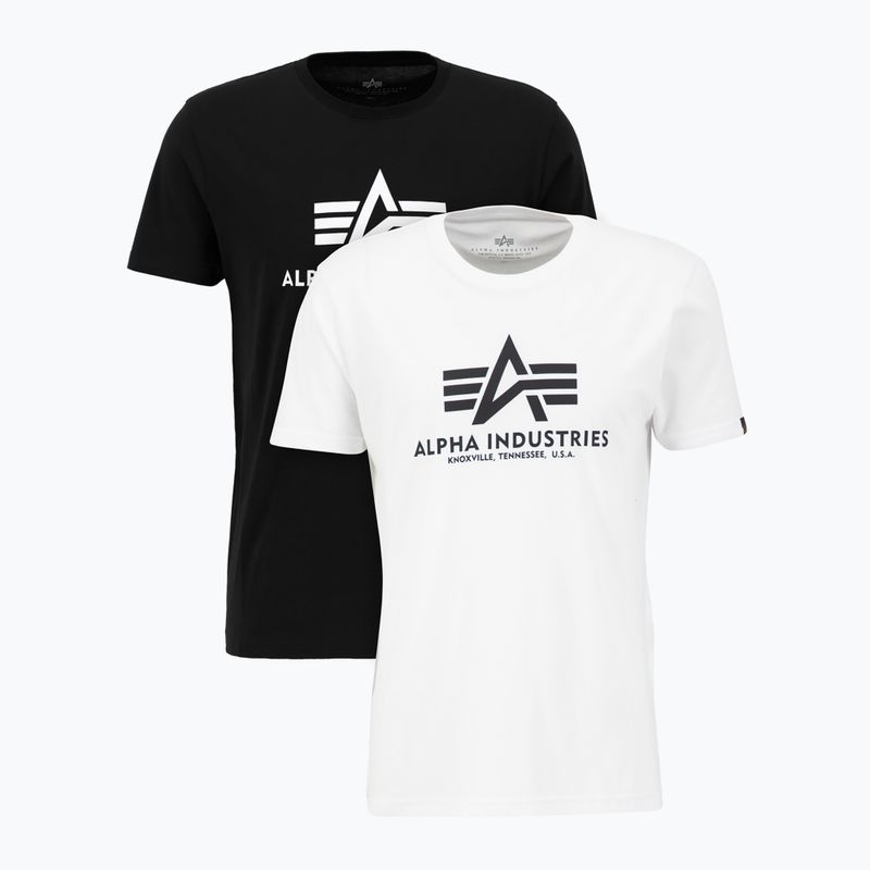 Alpha Industries men's Basic T shirt 2 pcs black/white