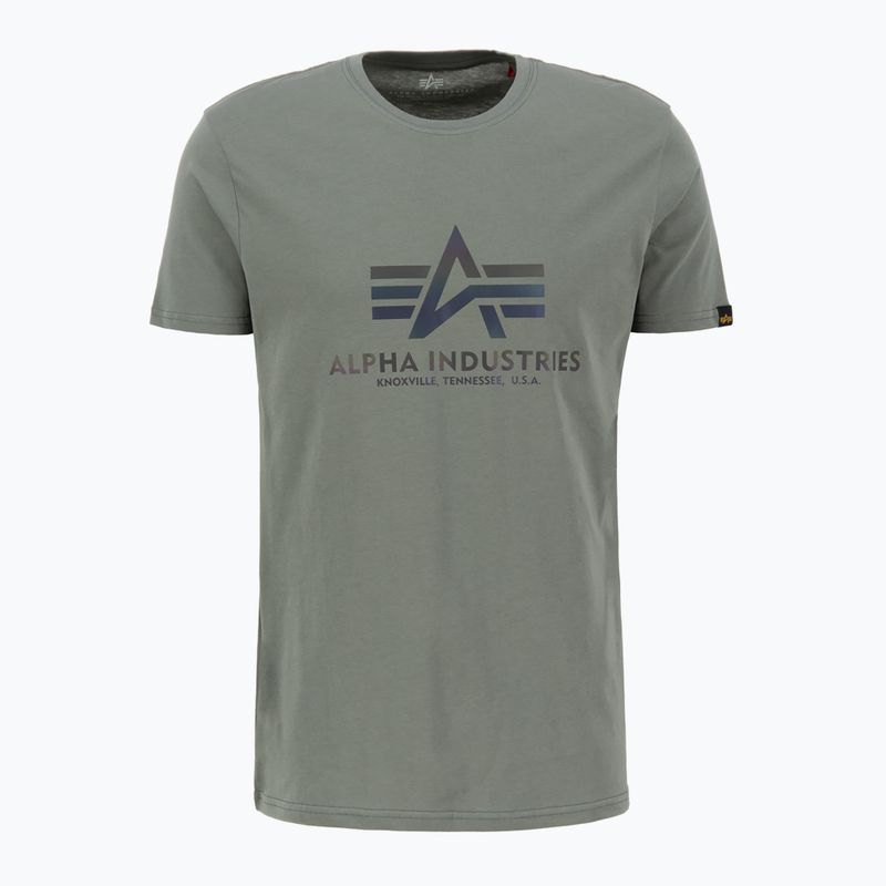 Alpha Industries men's Basic Rainbow Reflective vintage green t-shirt 2