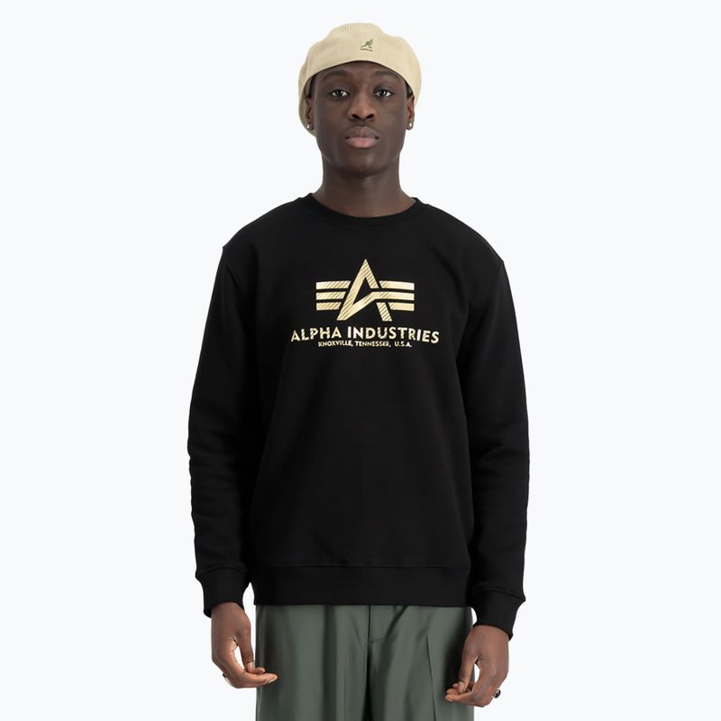 Men's Alpha Industries Basic Carbon black/gold sweatshirt