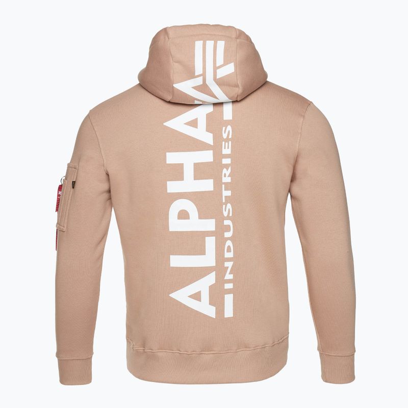 Men's Alpha Industries Back Print Zip sweatshirt dusty coral 2