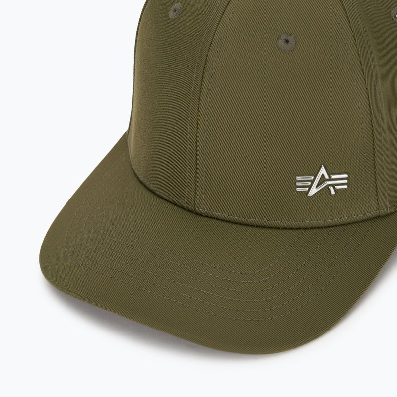 Alpha Industries Metal Label men's baseball cap dark olive 3