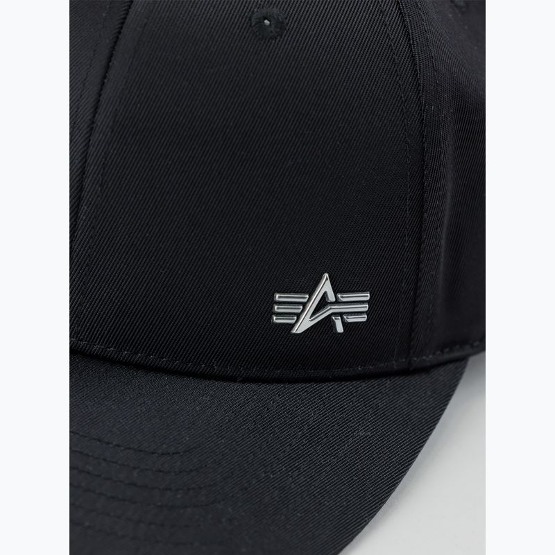 Alpha Industries Metal Label rep black/metalsilver baseball cap 5