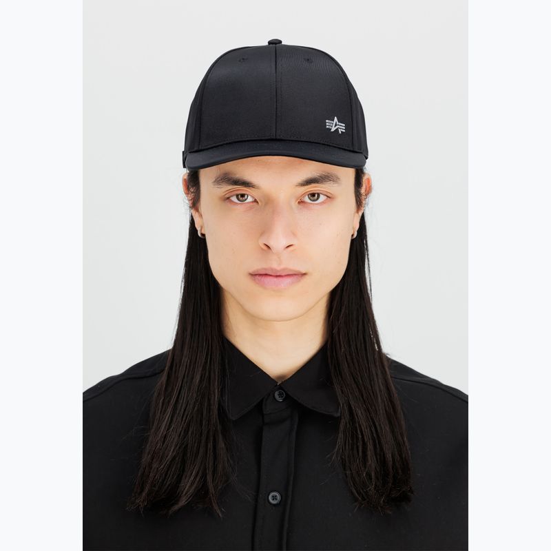 Alpha Industries Metal Label rep black/metalsilver baseball cap 6