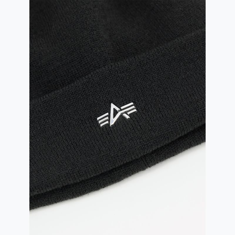 Winter hat Alpha Industries Metal Logo Beanie black 3