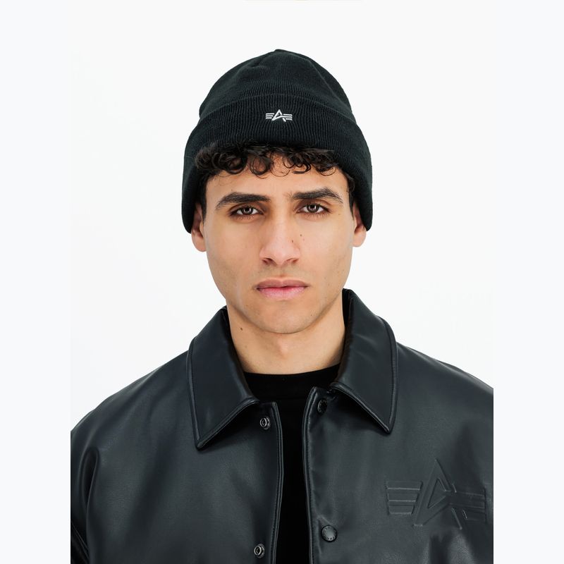 Winter hat Alpha Industries Metal Logo Beanie black 4
