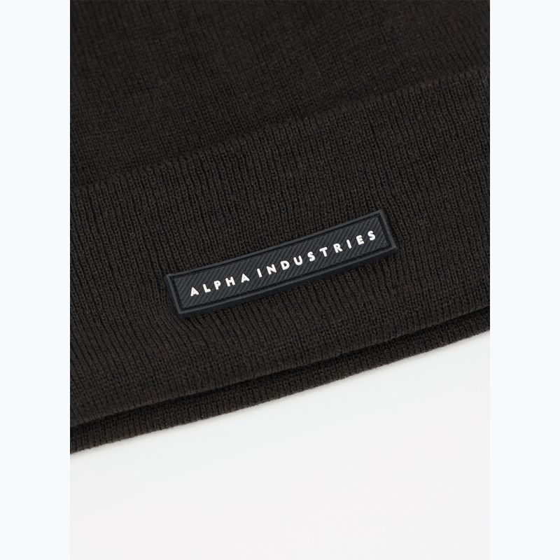 Cap Alpha Industries Rubber Logo Beanie black 3