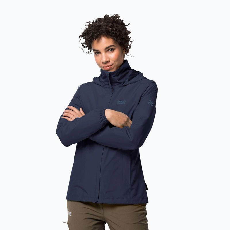 Jack Wolfskin Stormy Point women's rain jacket navy blue 1111201_1910