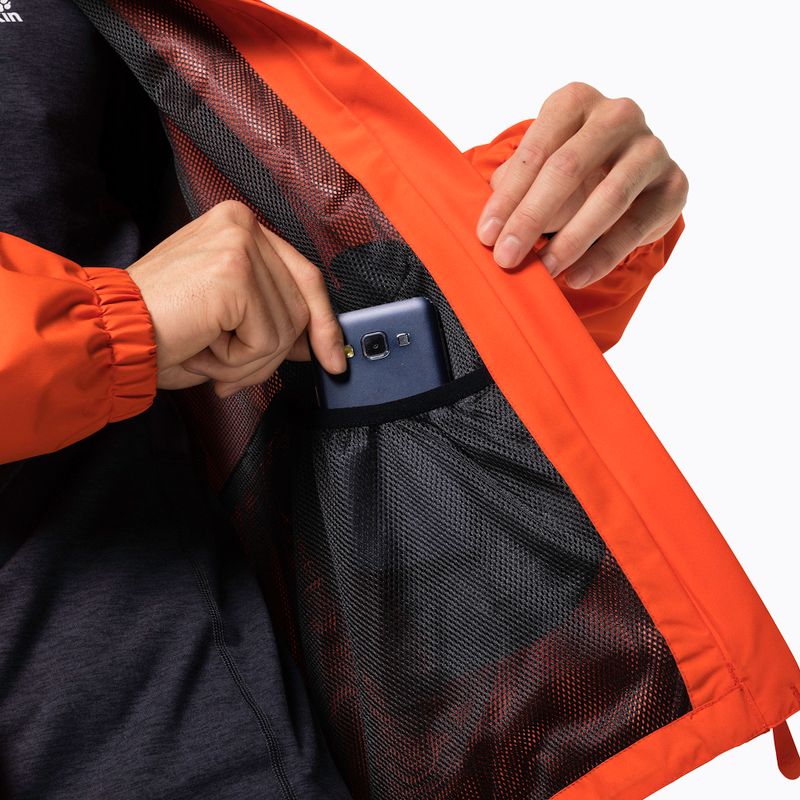Jack Wolfskin men's Stormy Point rain jacket orange 1111141_3017 4