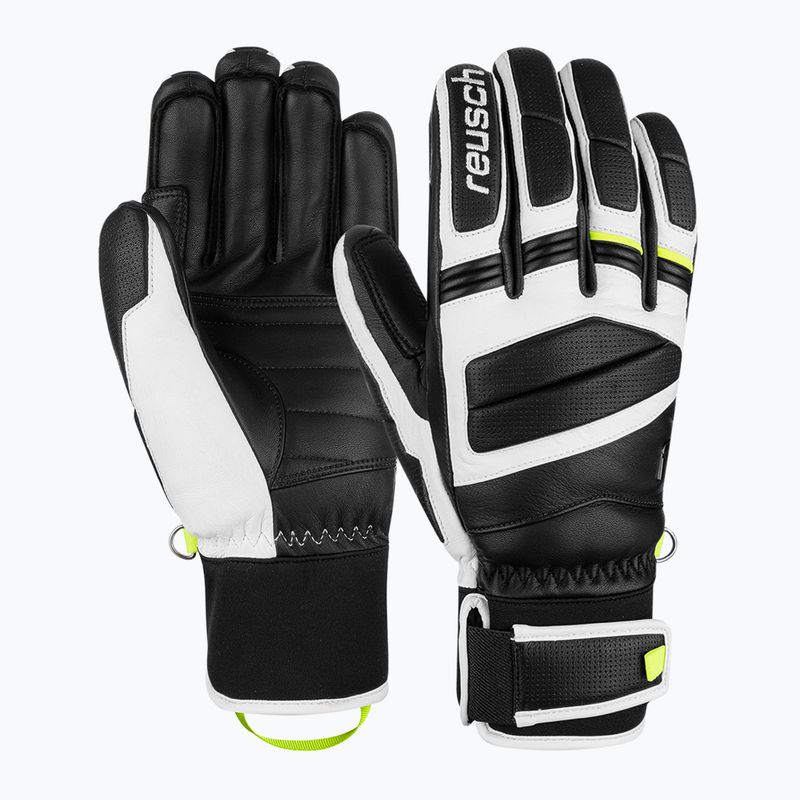 Ski gloves Reusch Master Pro black/white/safety yellow 2