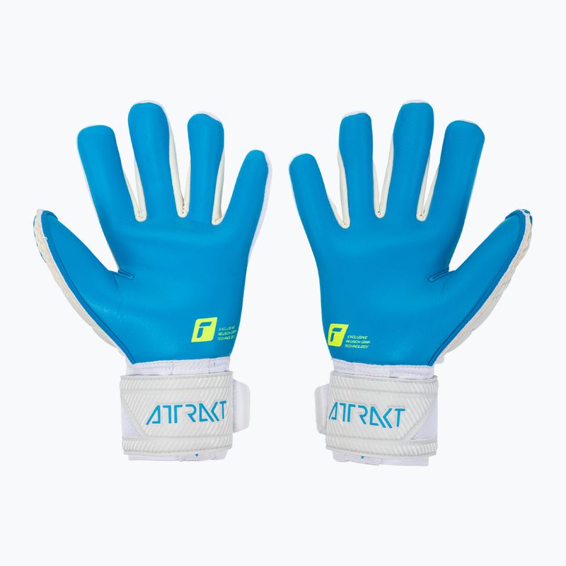 Reusch Attrakt Aqua blue and white goalkeeping gloves 5270439 2