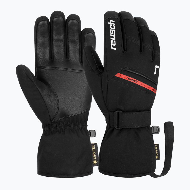 Ski gloves Reusch Morris GORE-TEX black/white/fire red 2